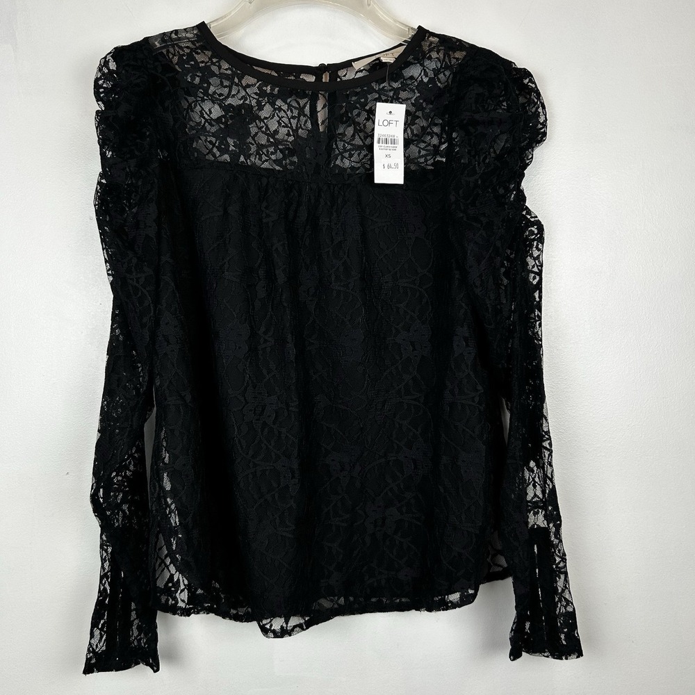 Loft Top Womens XS Black Lace New Whimsigoth Witchy Grunge Goth Punk